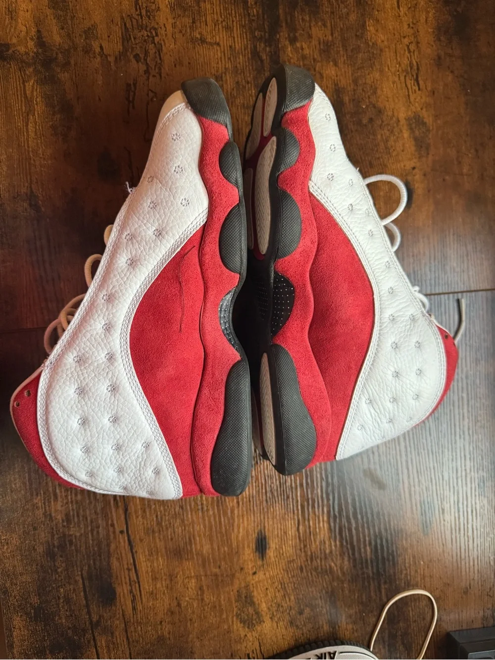 Air Jordan White and Red Low-Top Basketball Sneakers